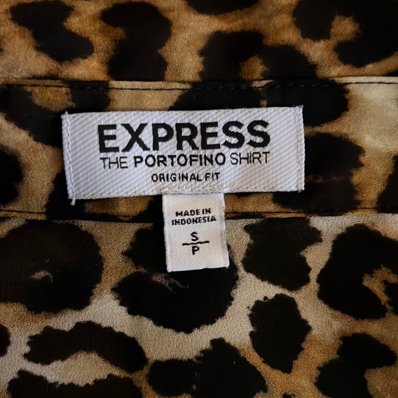 Express Leopard Print Portofino Shirt - Picture 3 of 3